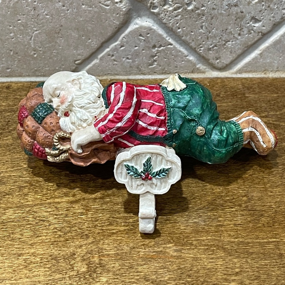 Vintage Sleeping Santa Stocking Holder